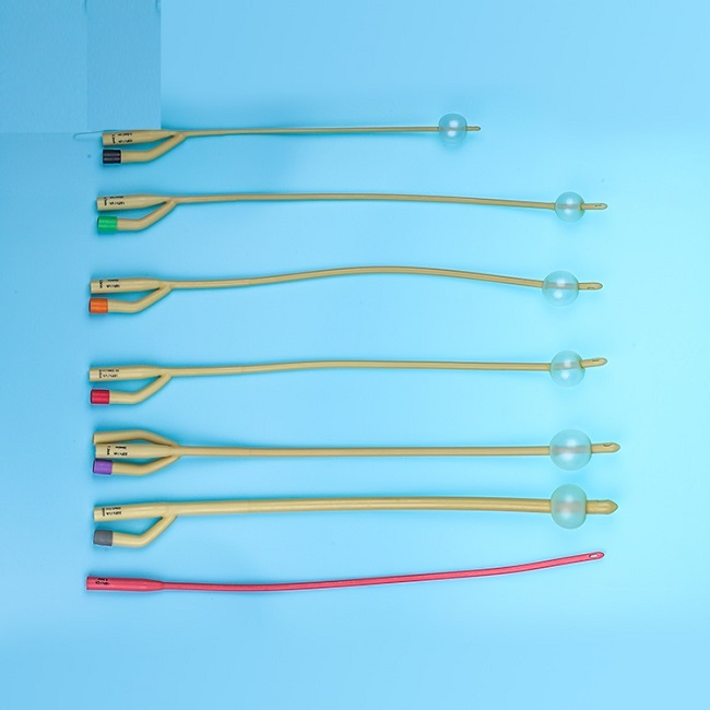 Antibacterial Latex Silicone Foley Catheter Three Way 22FR 24FR