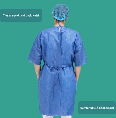 18gsm Dustproof SMS Disposable Patient Gowns Disposable Medical Scrubs