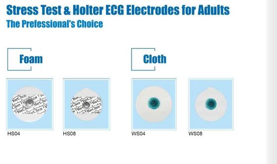 Round 50mm 55mm Disposable ECG Electrode Disposable Ecg Leads