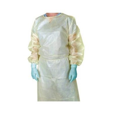 65gsm Disposable Medical Gowns PP PE Fluid Resistant Isolation Gowns