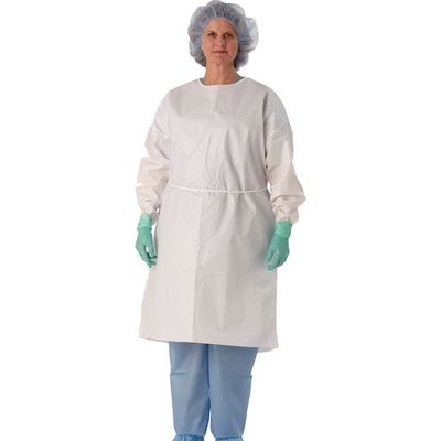65gsm Disposable Medical Gowns PP PE Fluid Resistant Isolation Gowns