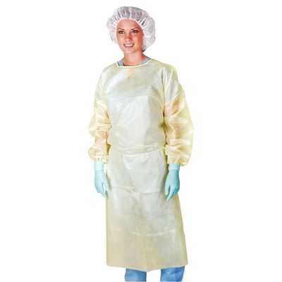 65gsm Disposable Medical Gowns PP PE Fluid Resistant Isolation Gowns
