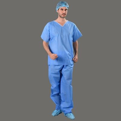 Breathable Disposable Medical Gowns SMS PP Short Sleeve Garments Comfortable