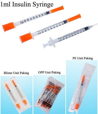 Three Parts Vacccine 1 Ml Luer Slip Syringe Plastic Medical Disposable