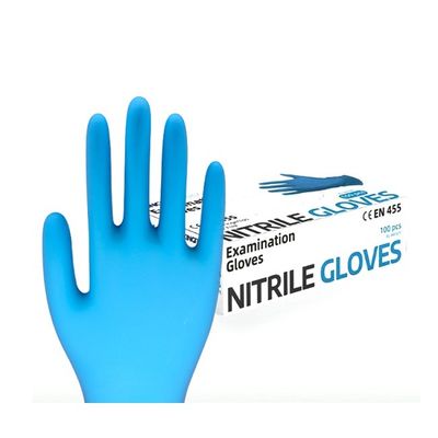 Blue Medical Surgical Nitrile Disposable Exam Gloves For Clinic Hospital