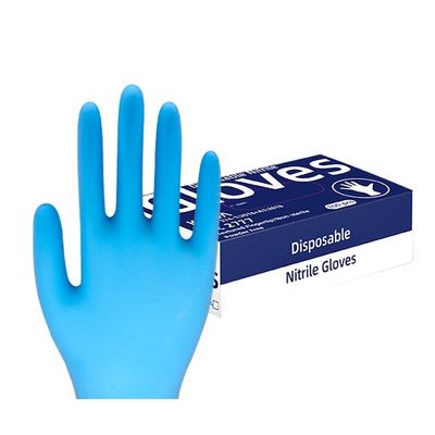 Blue Medical Surgical Nitrile Disposable Exam Gloves For Clinic Hospital