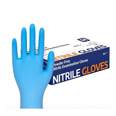 Blue Medical Surgical Nitrile Disposable Exam Gloves For Clinic Hospital