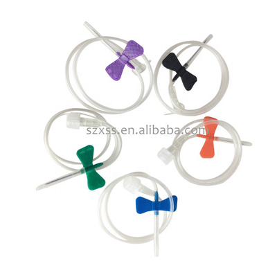 Medical Disposable Scalp Vein Set 25G 27G Butterfly Multi Sample Needle With Safety Lock